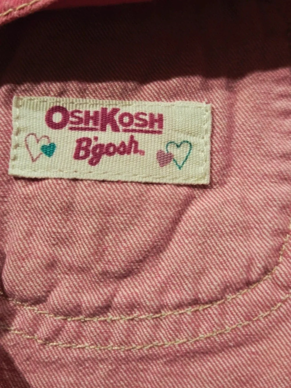 OshKosh B'gosh Pink Floral Embroidered Short Overalls
